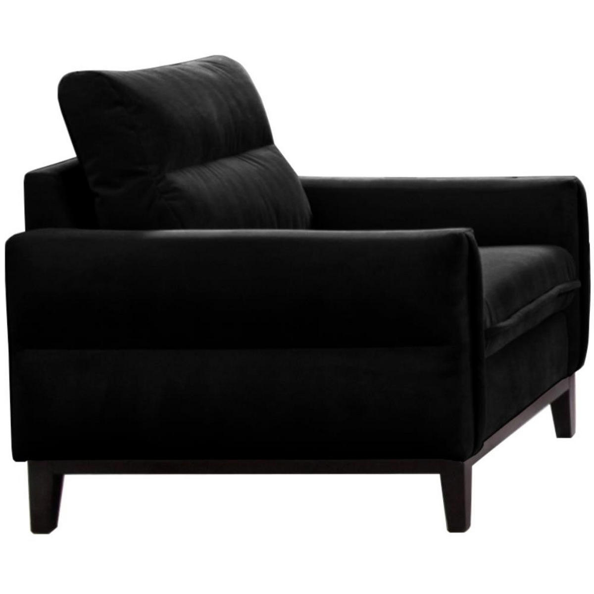 RELAXSESSEL Belweder Velours schwarz - Wengefarben/Schwarz, Holz/Textil (94/95/94cm) - Beautysofa