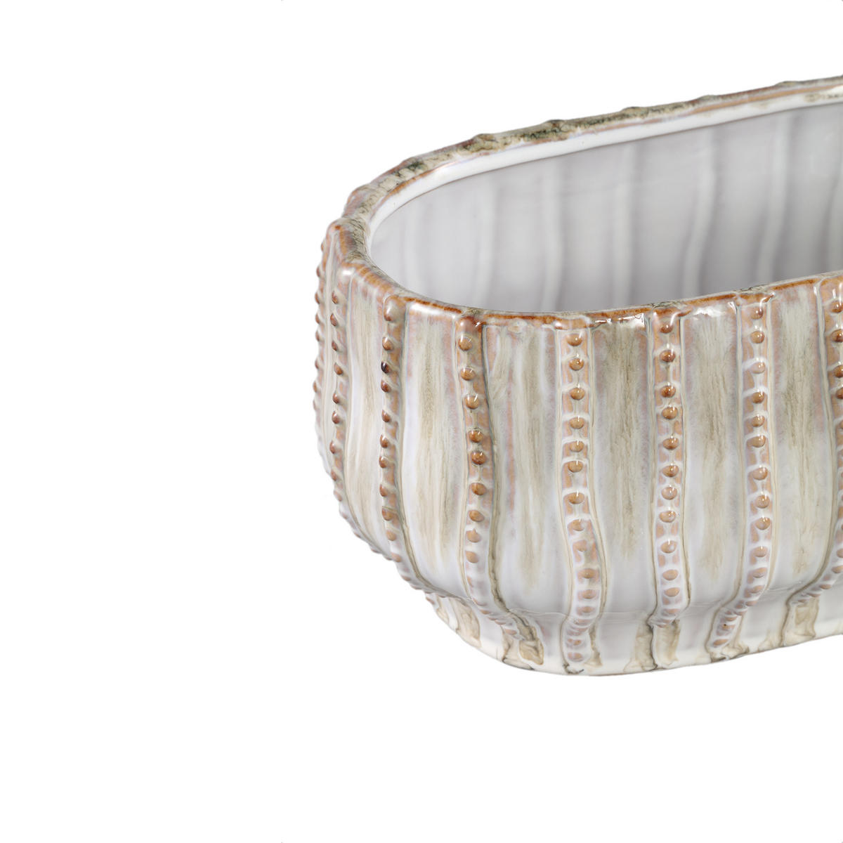 TOPF Dell Beige 28/16.5/14cm - Beige, Keramik (14cm) - PTMD Collection