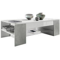 COUCHTISCH Clip Blenden in Beton Oxid Optik - Hellgrau, Holzwerkstoff (60/118/37cm) - Vladon
