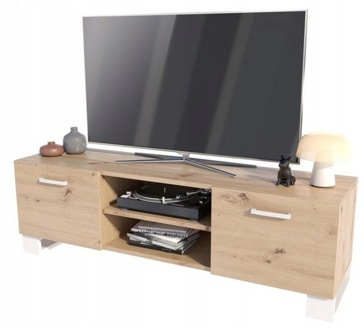 FERNSEHKOMMODE KLARA BIS Artisan Eiche-Weiß 150/40/46,6 cm - Multicolor, Holzwerkstoff (150/46.6/40cm) - Matkam Möbel