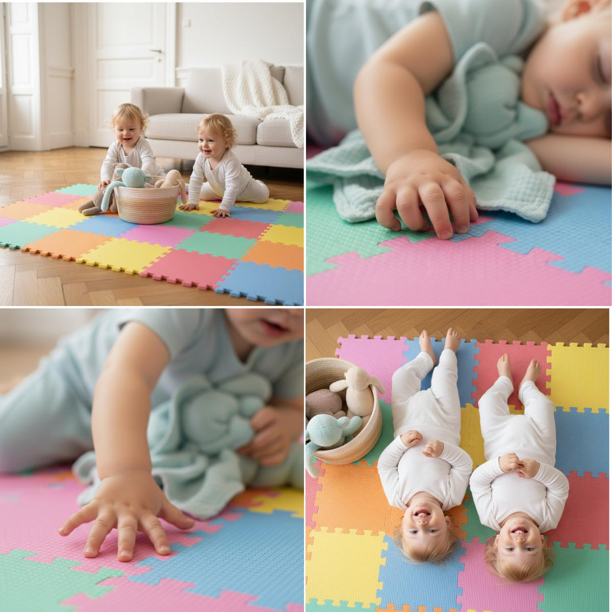 SPIELMATTE ab Null - 90 cm Baby Puzzlematte Bunt - Multicolor, Kunststoff (30/30cm) - Littletom