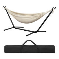 HÄNGEMATTE Doppel mit Gestell Beige 2 Personen - Beige, Textil/Metall (124/16cm) - Kaket