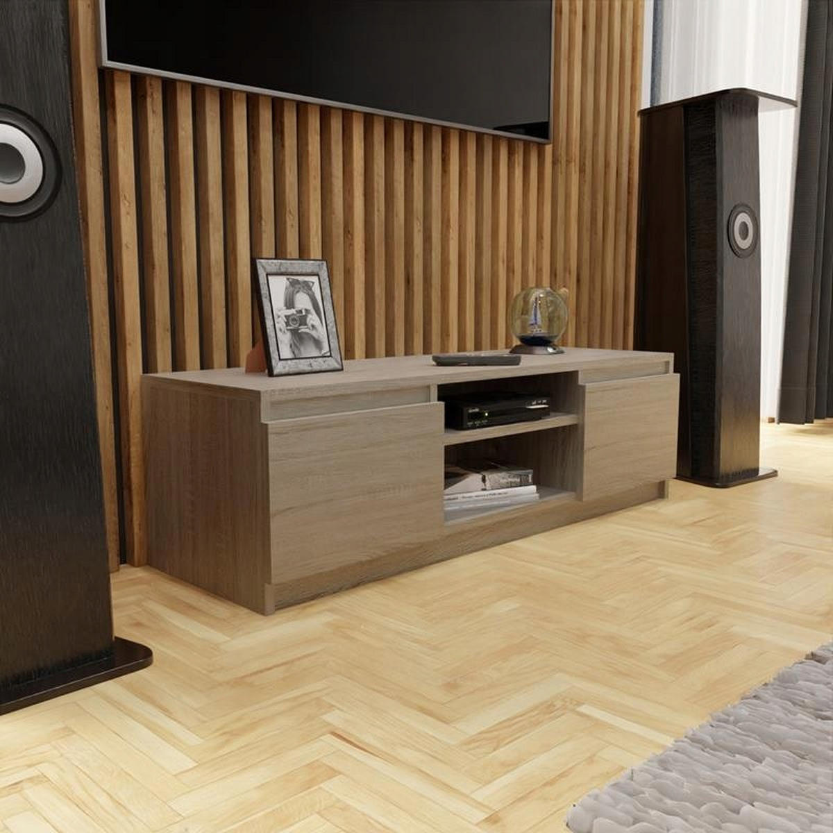 FERNSEHKOMMODE EX3 Sonoma Eiche 120/40/36 cm - Sonoma Eiche, Holzwerkstoff (120/36/40cm) - Matkam Möbel