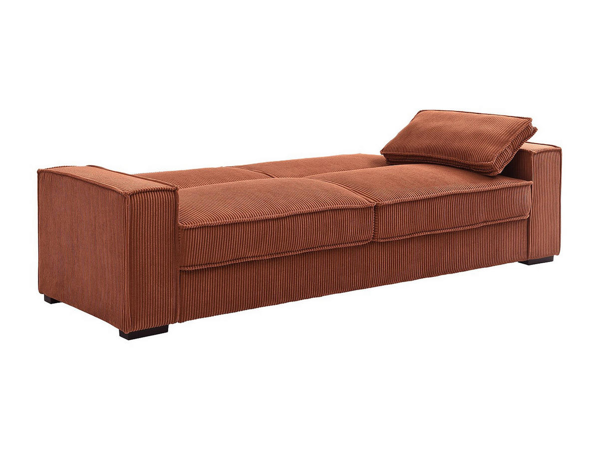SCHLAFSOFA - 3 Personen - samt - terracotta Finoro - Terracotta, Textil (230/90/95cm) - Vente-Unique