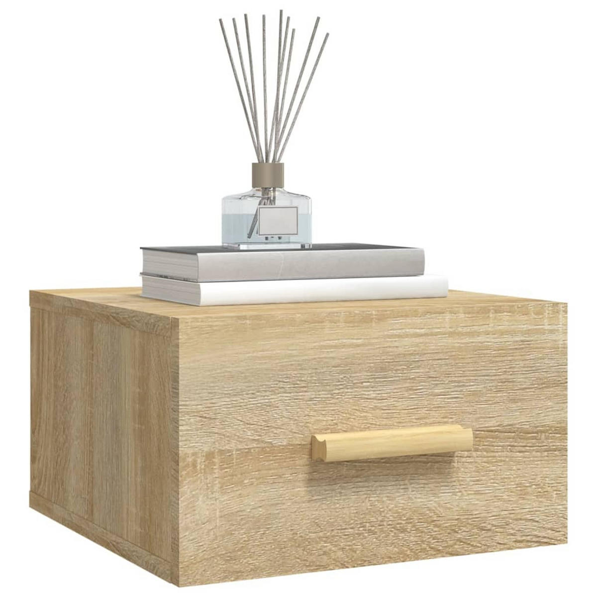 NACHTTISCH hängend 2-teilig mit 1 Schublade 35/35/20 cm in Sonoma-Eiche Dekor - Sonoma Eiche, Holz (35/20/35cm) - vidaXL