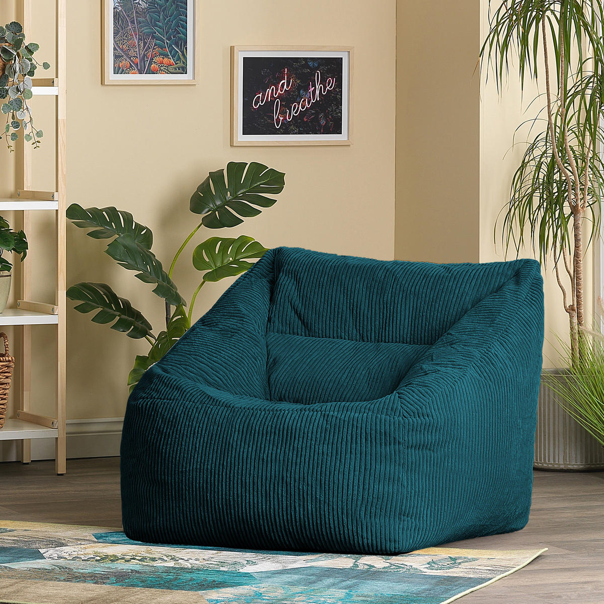 SITZSACK Cord Sessel Natalia - Grün, Textil (100/80/88cm) - icon