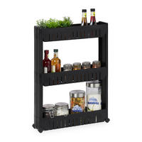 NÍZKY vozík - čierna, plast (12.5/71/54cm) - Relaxdays