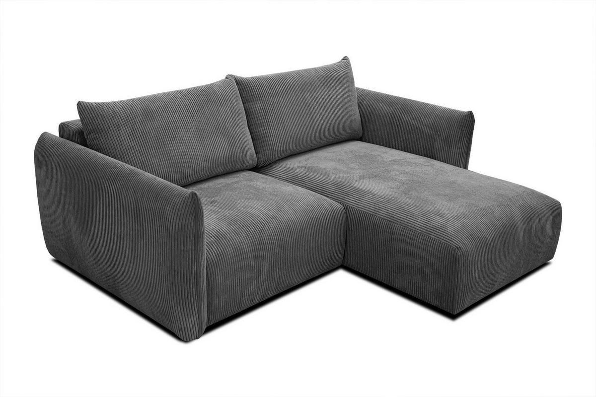 ECKSOFA TAUER 3-Sitzer, dunkelgrau - Dunkelgrau/Schwarz, Holzwerkstoff/Kunststoff (206/173cm) - Courtois Laville