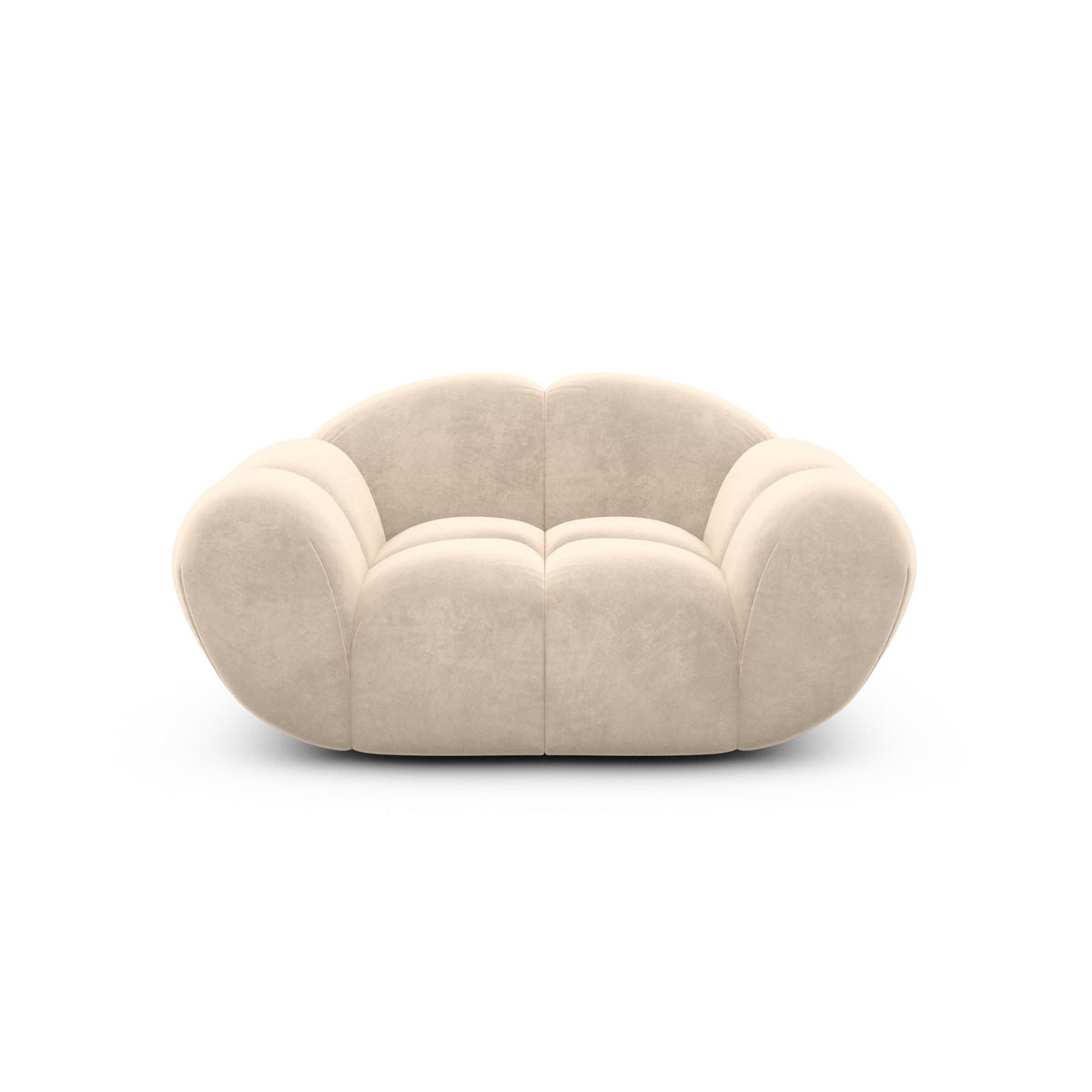 SESSEL Samtstoff Creme - Creme, Textil (135/70/93cm) - VAROYAL
