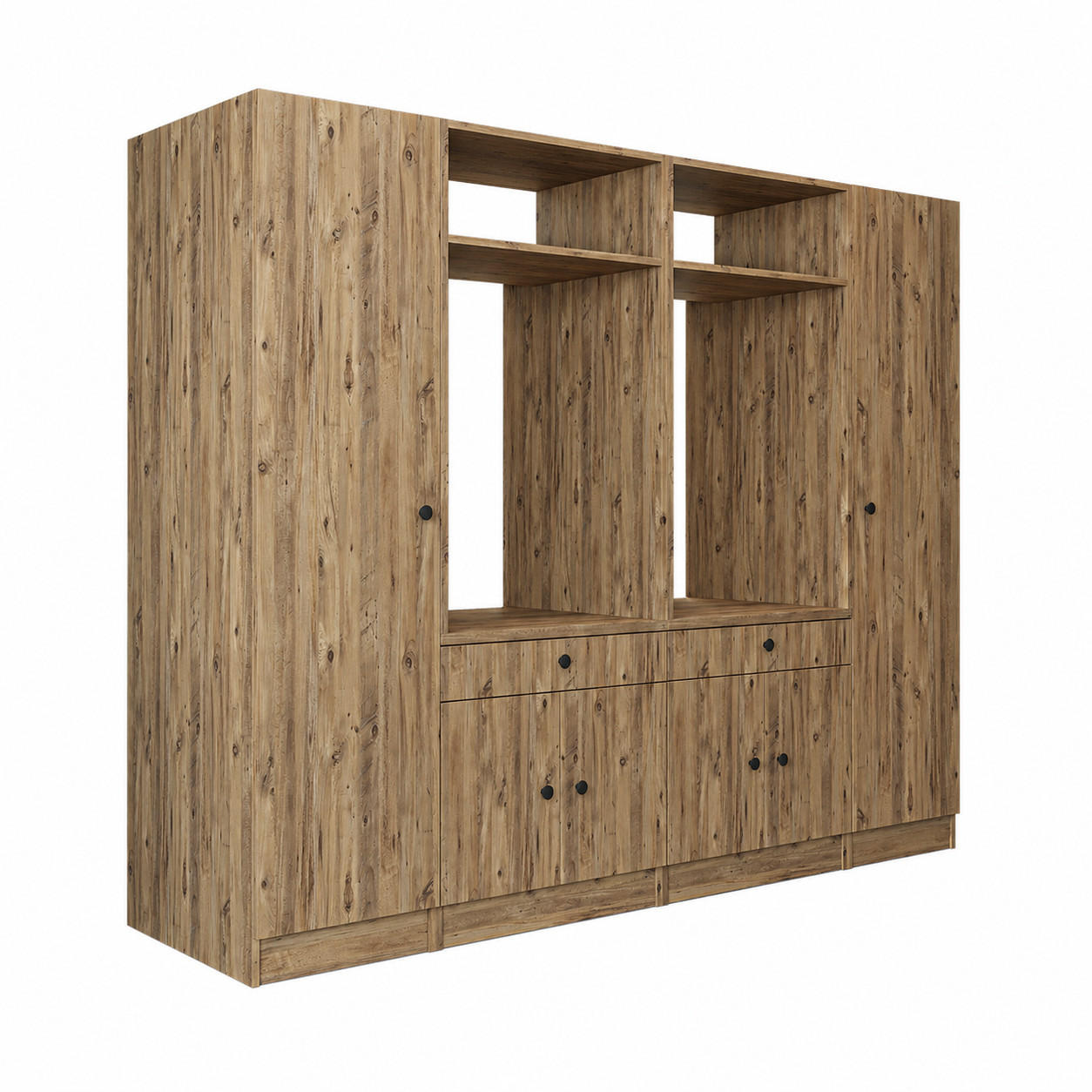 WASCHMASCHINENSCHRANK Serie 1 224cm Breit, 184cm Hoch - Eichefarben, Holzwerkstoff (224/184/67cm)