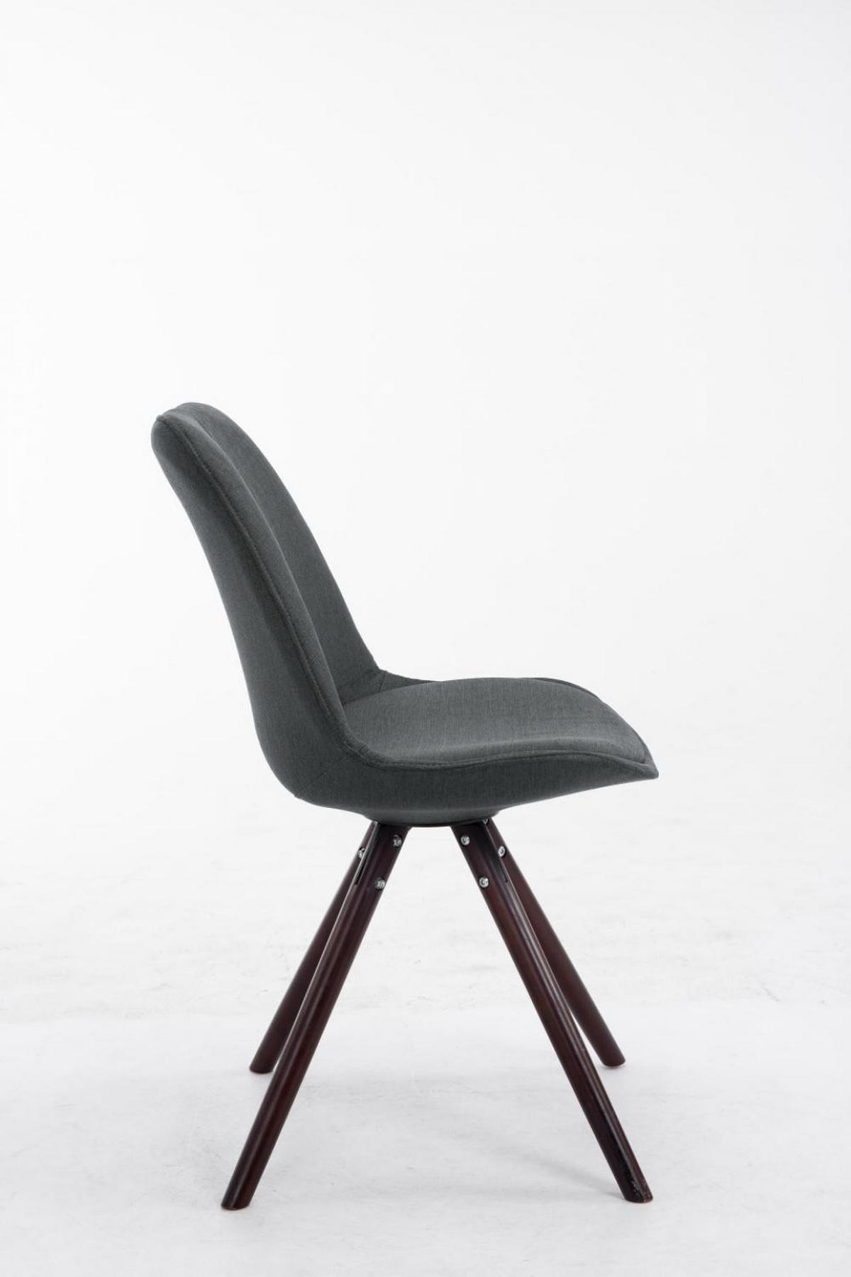 STUHL Stoff dunkelgrau - Dunkelgrau/Cappuccino, Holz/Textil (48/84/56cm) - CLP