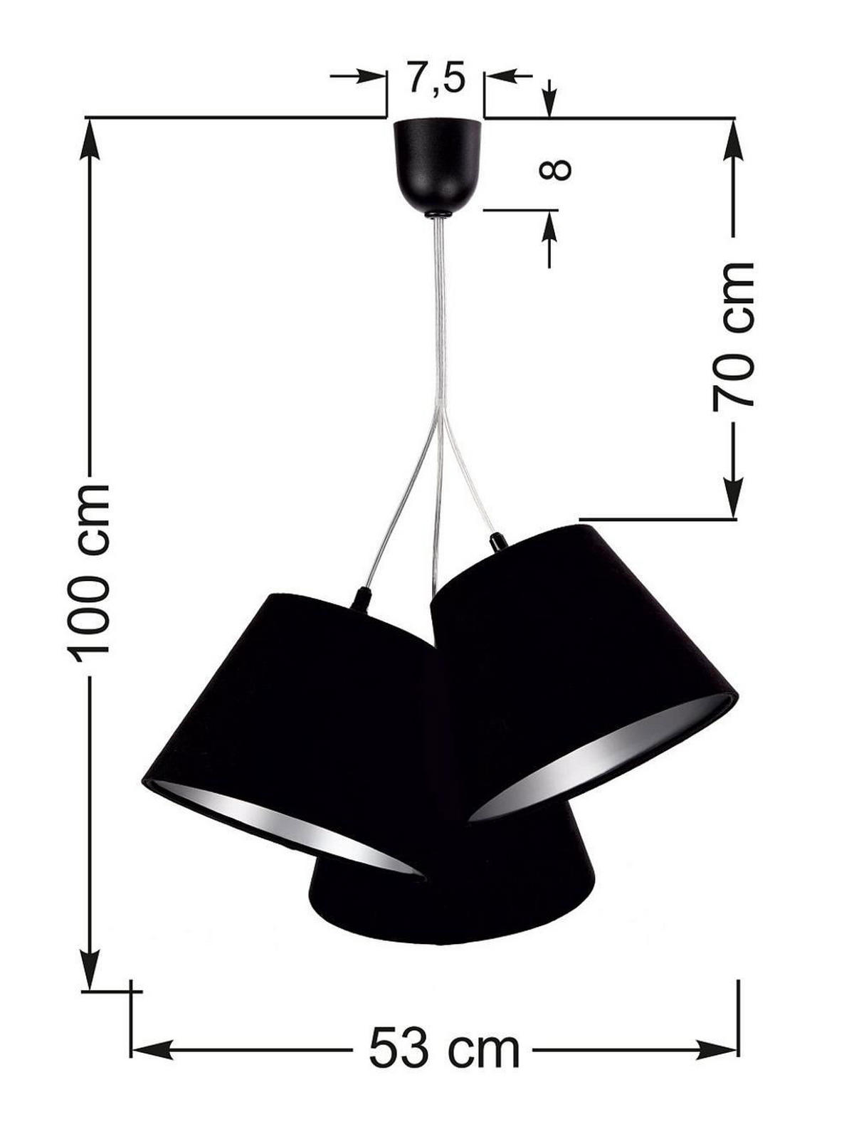HÄNGELEUCHTE Schwarz 26/19 cm - Silberfarben, Kunststoff (26/0.8/19cm) - ONZENO