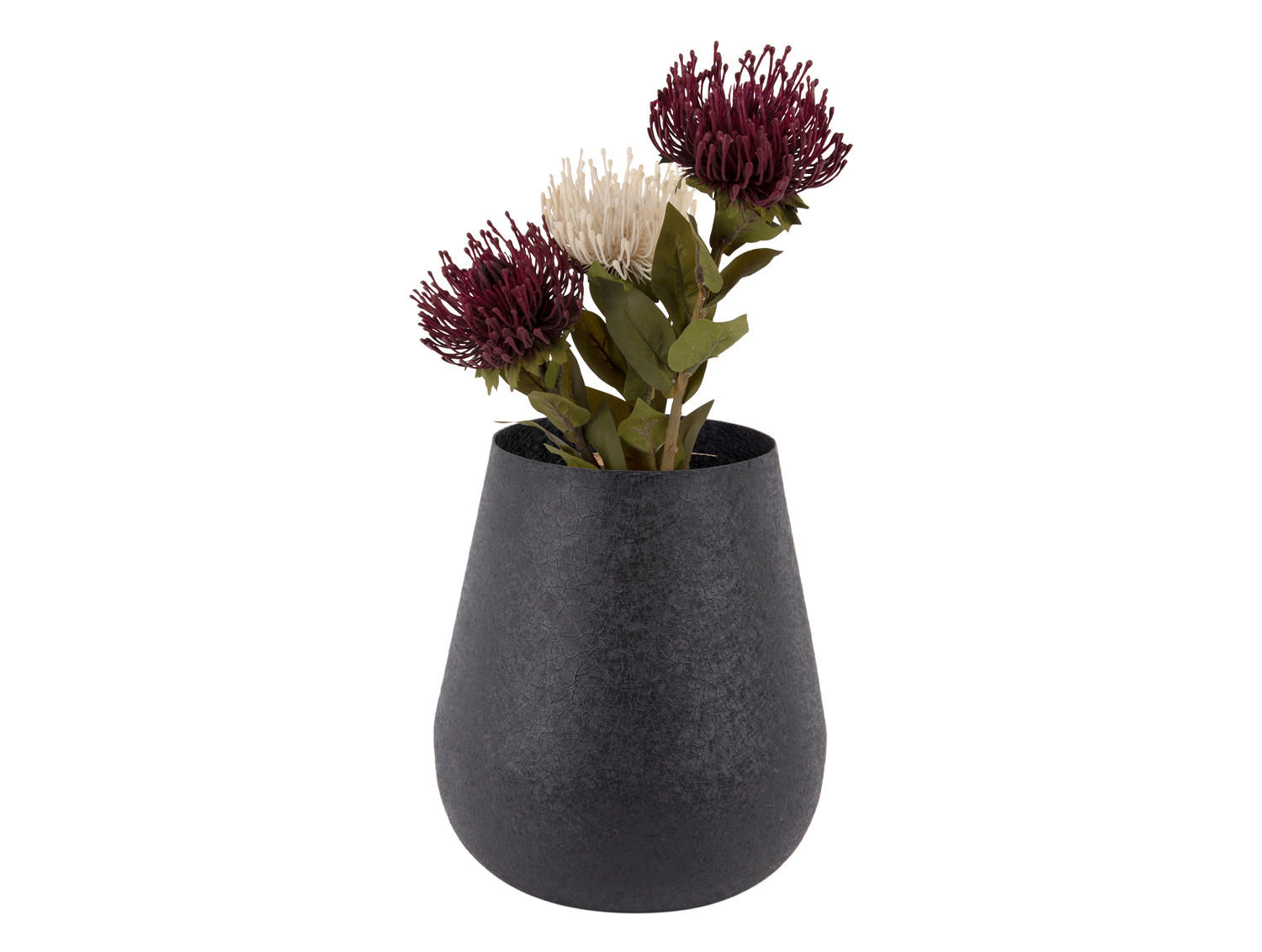 VASE Boaz Schwarz 22/22/25 cm - Schwarz, Metall (25cm) - Present Time