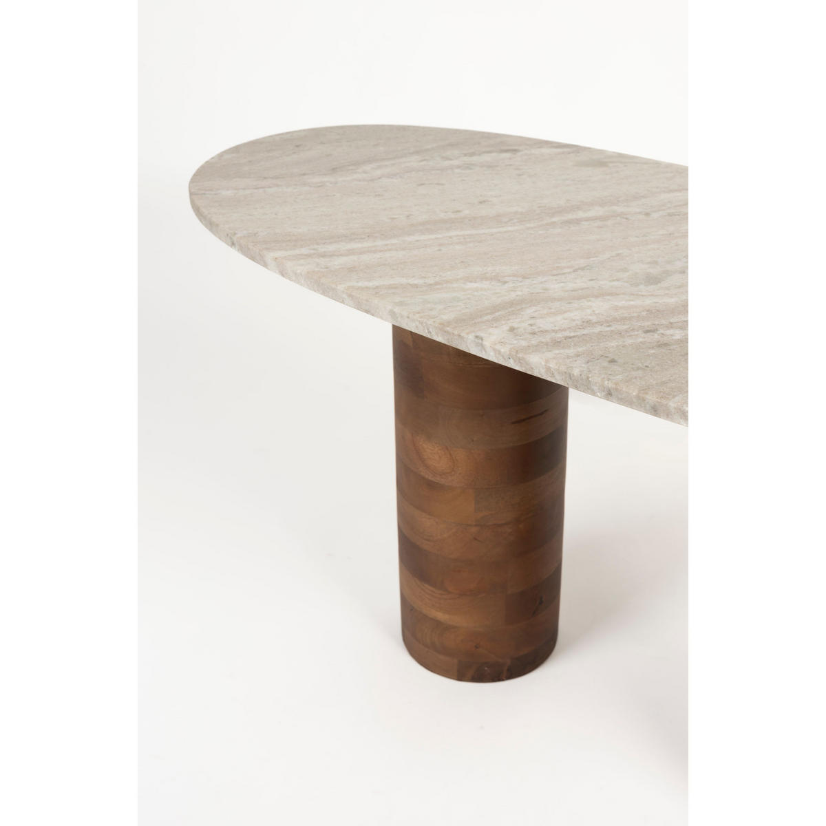 COUCHTISCH Kouk 100x40 cm / Beige - Braun, Stein (100/40/43cm) - Housecraft Living