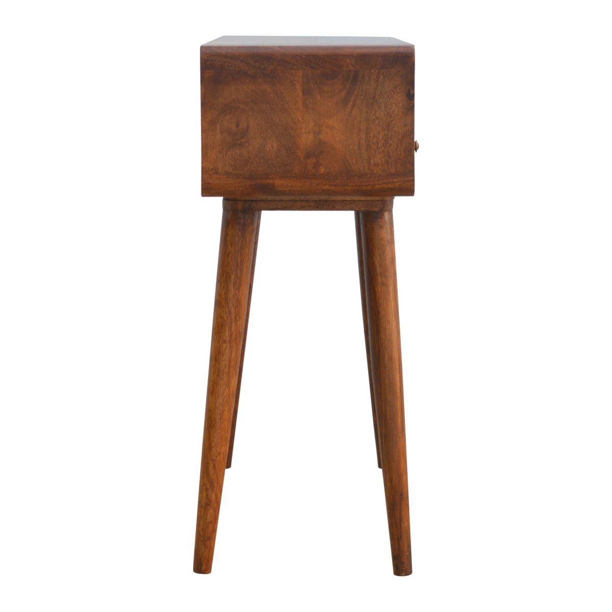 KONSOLENTISCH im Kastanienholz-Finish - Messingfarben/Braun, Holz/Metall (35/90/90cm) - Artisan Furniture