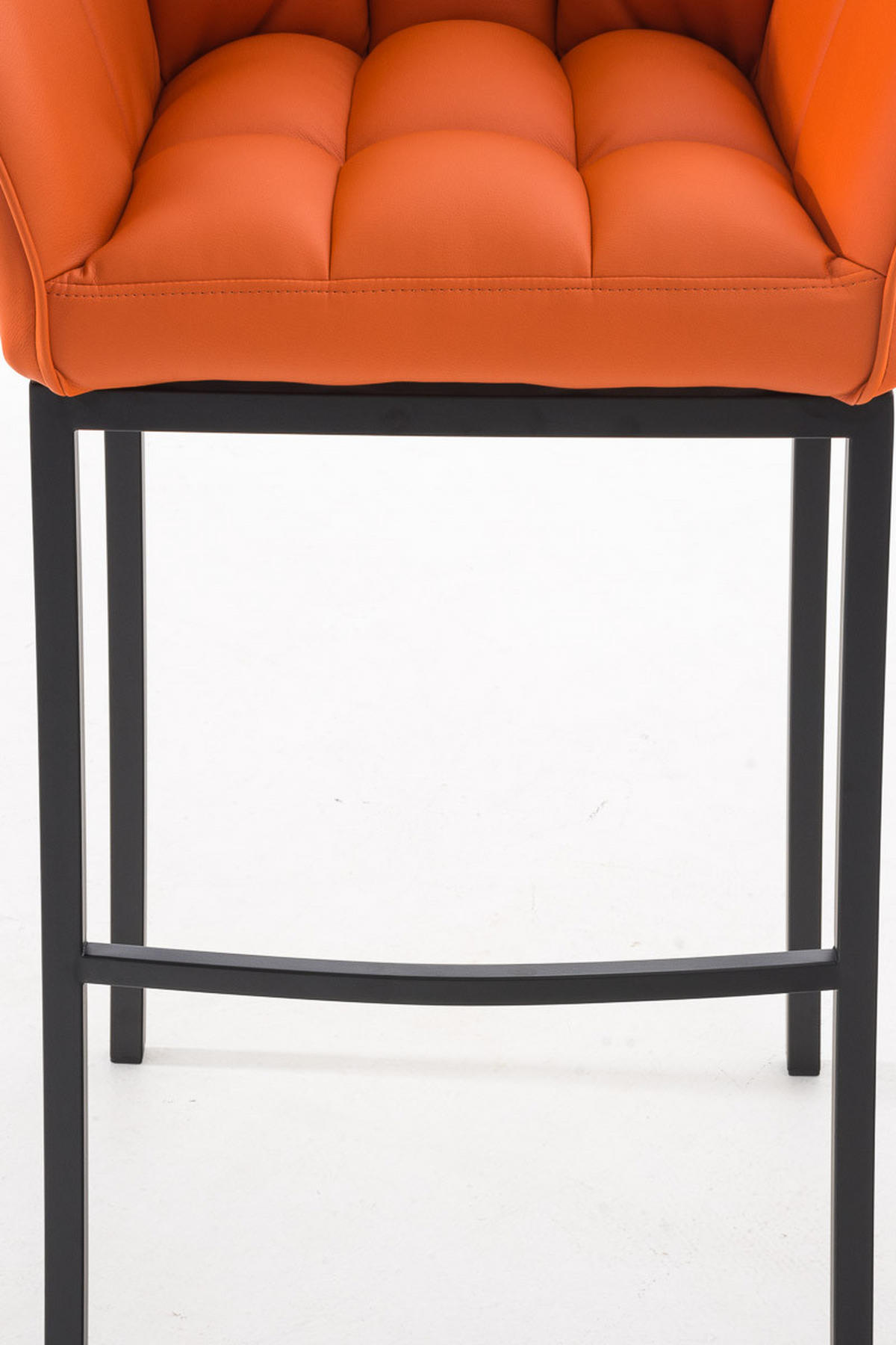 BARHOCKER Gibel Kunstleder Orange Schwarz - Orange, Leder (64/110/48cm) - DELUKE
