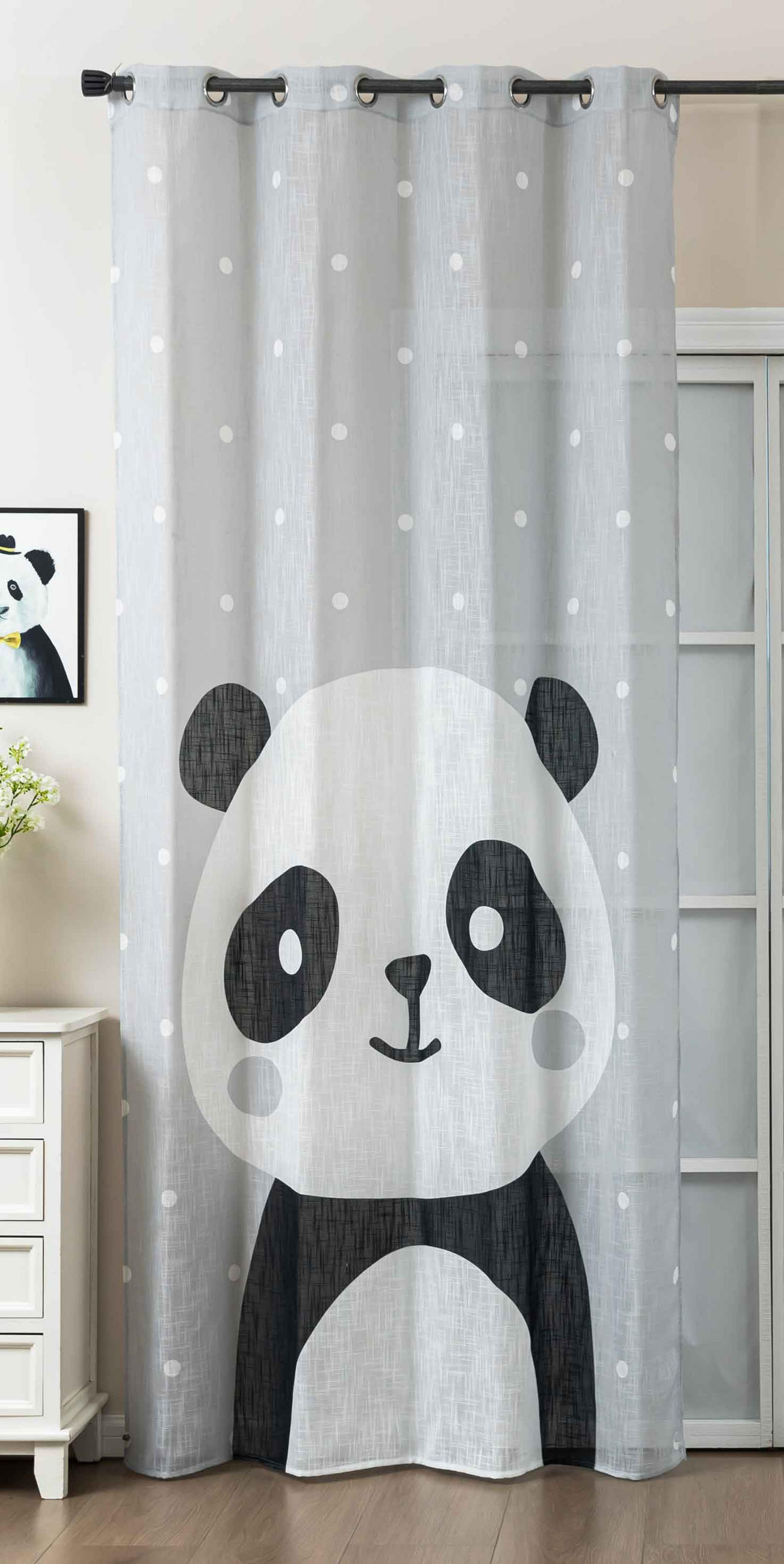 VORHANG SEOUL HxB 245x140 cm Panda - Weiß, Textil (140/245cm) - Gardinenbox