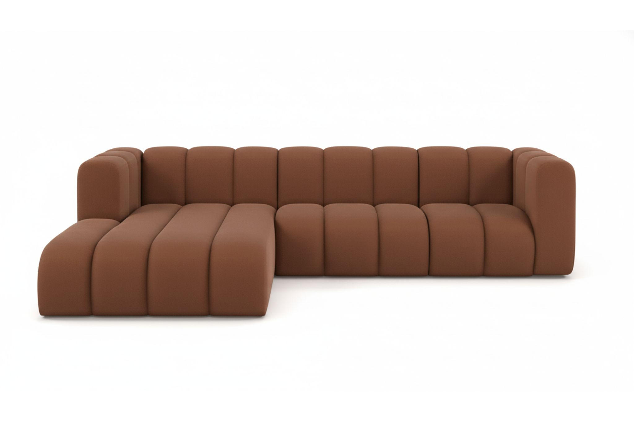 ECKSOFA L-Form Grand L 287 cm, Veloursstoff Salvador, Dunkelbraun, Links - Dunkelbraun, Holz (287/179cm) - Kaiser Möbel
