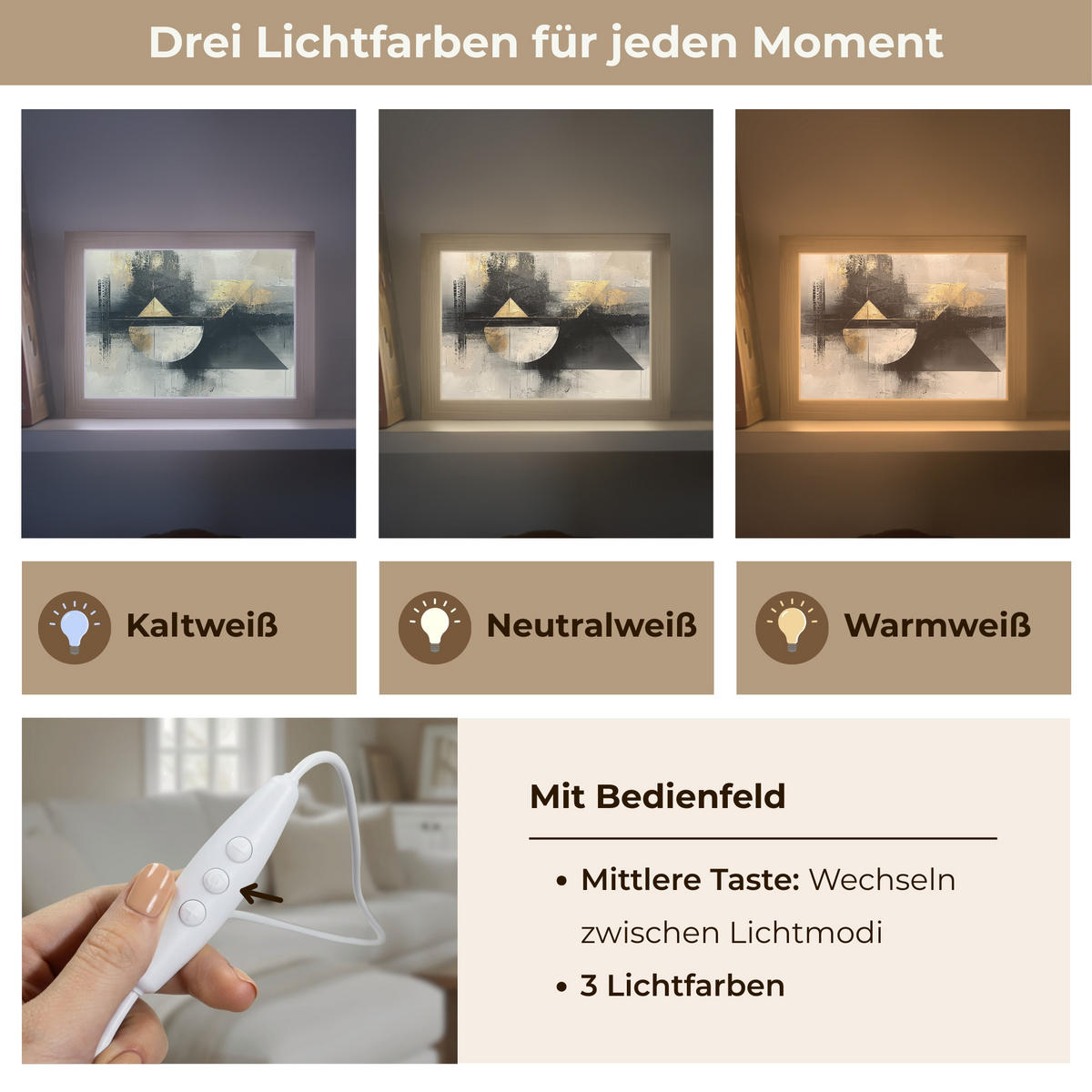 NÁSTĚNNÁ LAMPA Abstraktní - černá - barva - moderní 20x15 cm - šedá, kompozitní dřevo (20/15/8cm) - OnlyWow