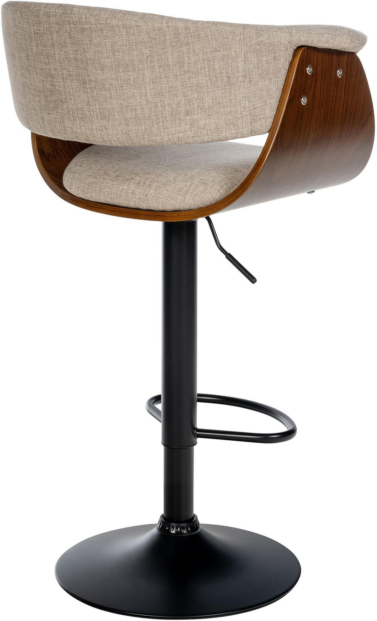 BARHOCKER Stoff walnuss/creme - Walnussfarben/Creme, Textil/Metall (60/90/51cm) - CLP