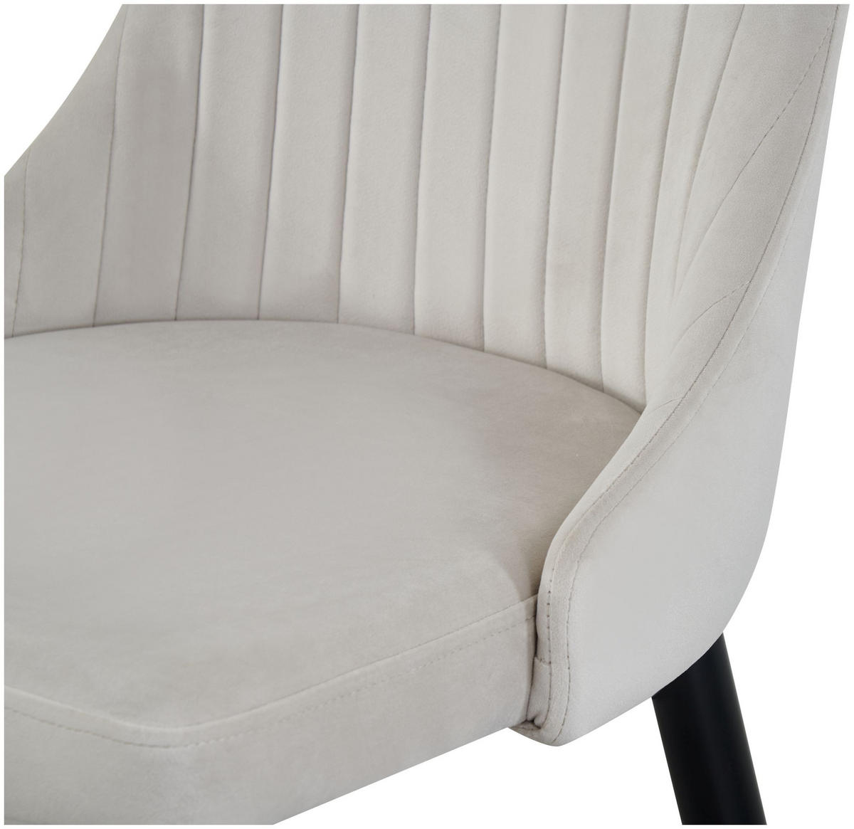 STUHL Claudia creme 2er Set - Creme/Schwarz, Textil/Metall (44/88/58cm) - Xonox