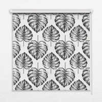 VNÚTORNÁ roleta - okenná roleta - roleta - 90x140 cm - Sivé listy - sivá, plast (90/140/0.5cm) - TULUP