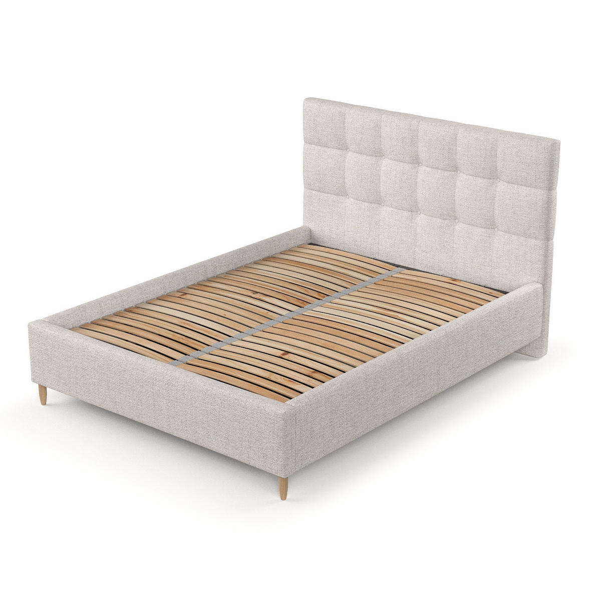 POLSTERBETT Cora 120/200 cm Hellbeige im Neve Stoff - Sandfarben/Naturfarben, Holz/Holzwerkstoff (120/200cm) - AltaBeds