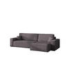 ECKSOFA Mit Schlaffunktion Und Bettkasten, Eckcouch BEST XL Stoff Poso Dicker Cord Dunkelgrau Rechts - Dunkelgrau/Schwarz, Holz/Kunststoff (274/83/142cm) - Kaiser Möbel