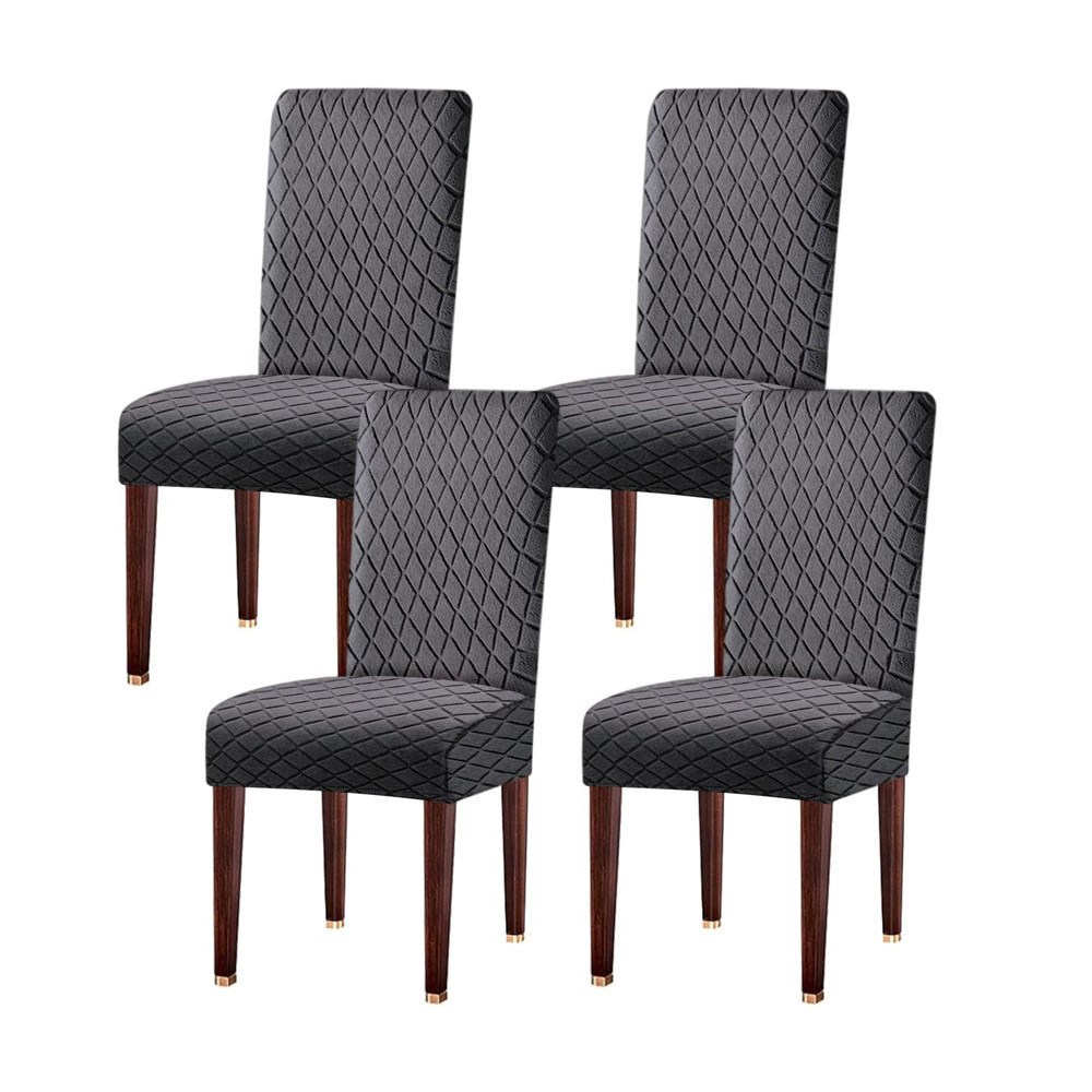 STUHLHUSSE Premium Wasserdicht Stretch Stuhlbezug Dunkelgrau 4 Stück - Dunkelgrau, Textil (45/45cm) - Kaket