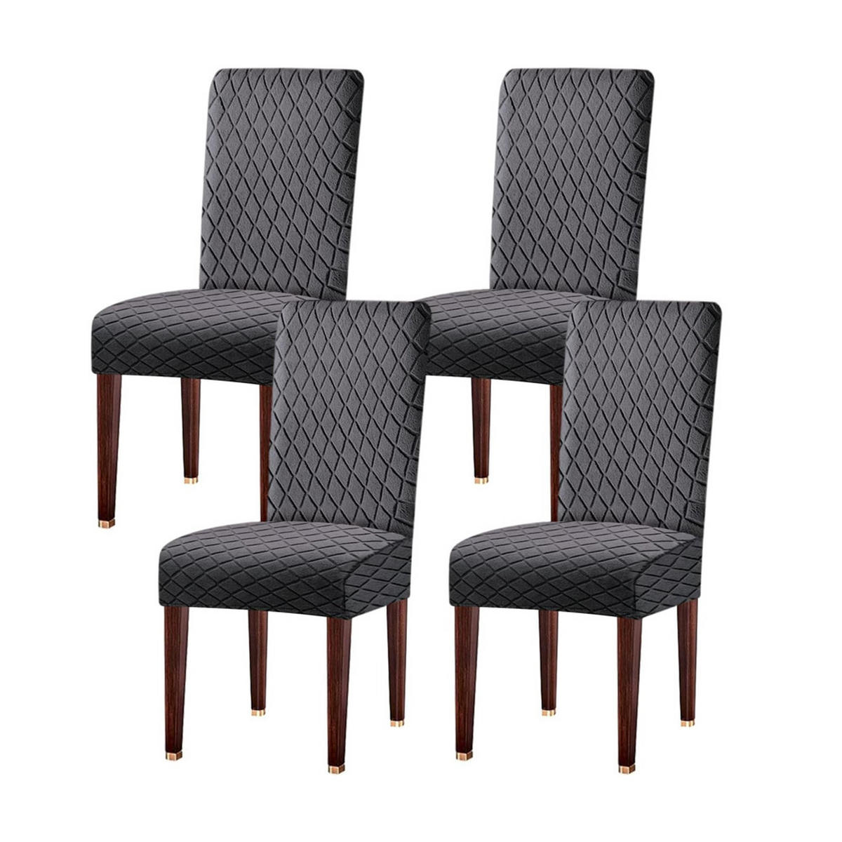 STUHLHUSSE Premium Wasserdicht Stretch Stuhlbezug Dunkelgrau 4 Stück - Dunkelgrau, Textil (45/45cm) - Kaket