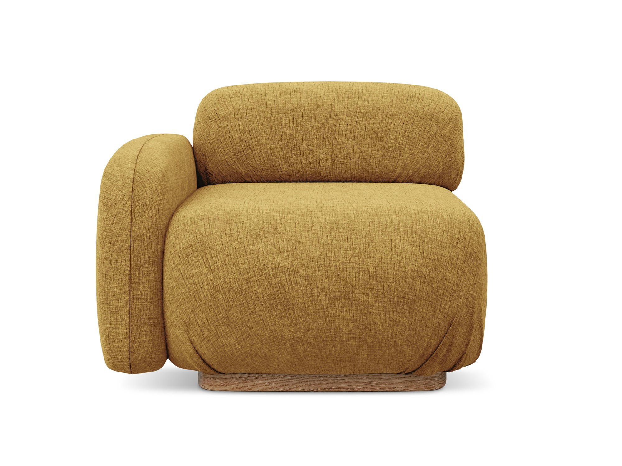 SOFAELEMENT Links Chenille Stoff Gelb - Currygelb/Gelb, Holz/Textil (95/73/95cm) - Makamii