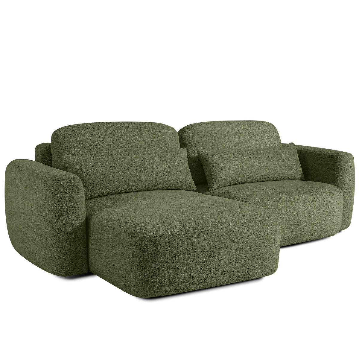 ECKSOFA links ELOSA - Olivgrün, Holz/Textil (245/165cm) - KONSIMO®