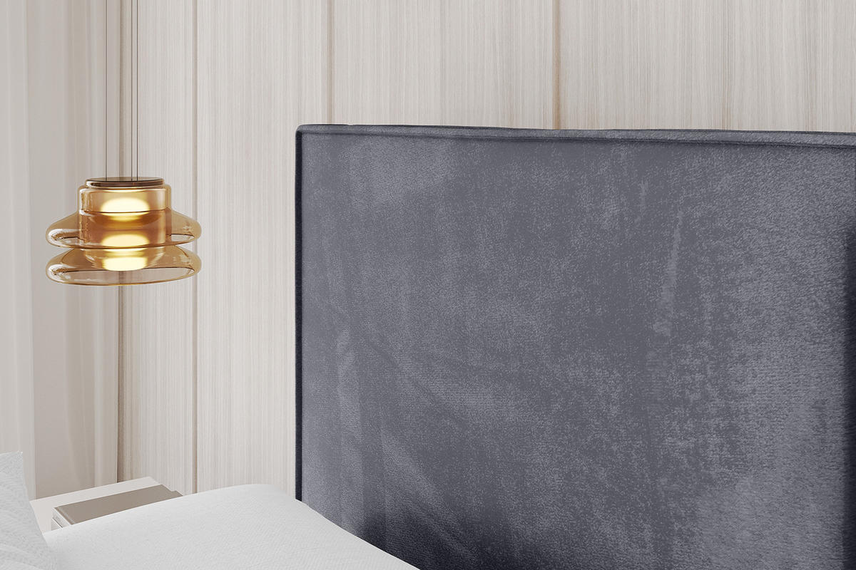 POLSTERBETT mit Bettkasten, Fußteil und Lattenrost, Boxbett ohne Matratze - EMMI-Z 180x200 Dunkelgrau - Dunkelgrau, Holzwerkstoff/Textil (180/200cm) - ALTDECOR