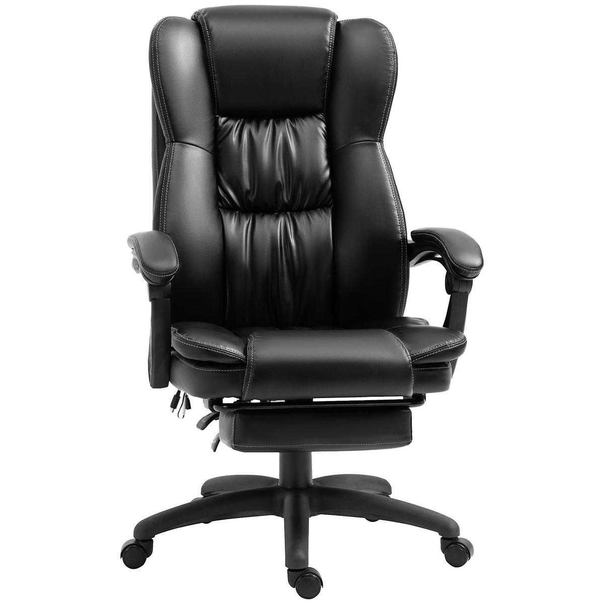 CHEFSESSEL DE-11748 mit Massagefunktion & neigbarer Rückenlehne Schwarz - Schwarz, Metall (68.5/121/68.5cm) - ComfortXL