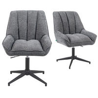 BÜROSTUHL Mika-Yara - Schwarz/Grau, Textil/Metall (60/85/68cm) - DUBI Möbel