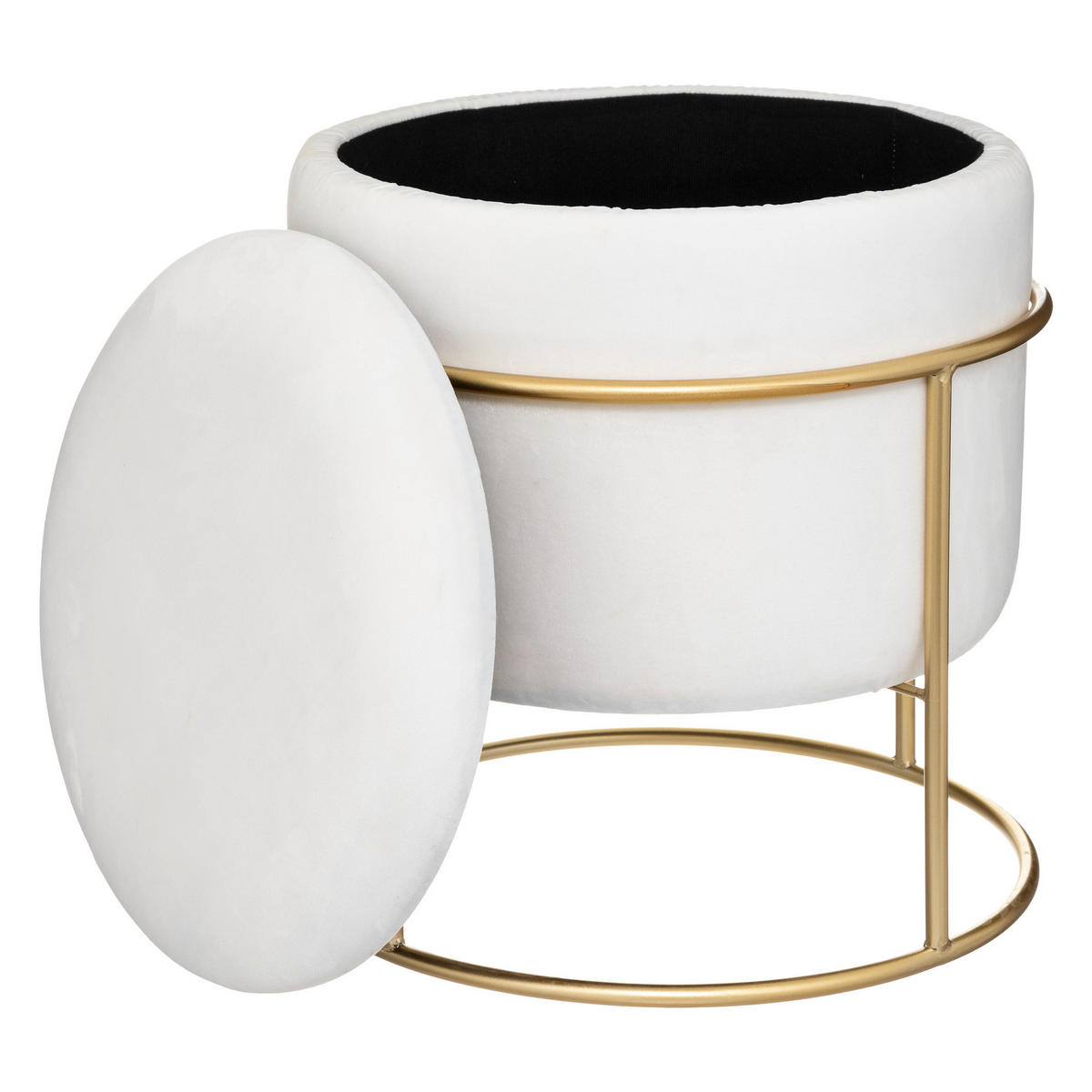 SITZHOCKER mit Stauraum Eliane 42/42/44 cm - Weiß, Holzwerkstoff (42/44/42cm) - Atmosphera Createur d´interieur