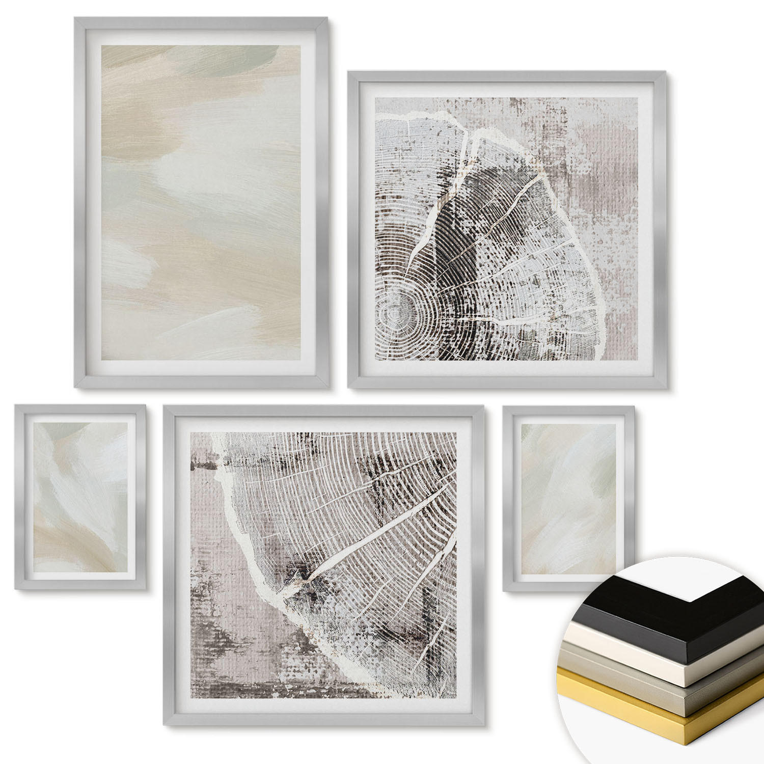ArtPrintCave Wandbilder Silber 40x60 cm