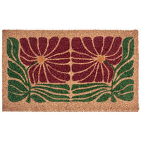 FUSSMATTE Bunt 45/75 cm Blume Kokosfasern Tanalian - Multicolor, Textil (45/75cm) - Beliani