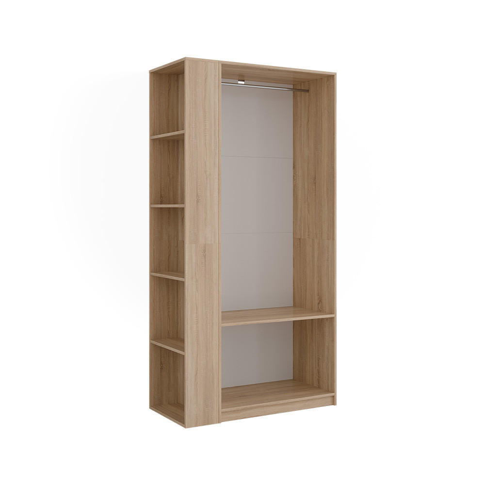 KLEIDERSCHRANK Elmo Sonoma 80 x 200 cm 2er Set - Sonoma Eiche, Holzwerkstoff (80/200/50cm) - Vicco