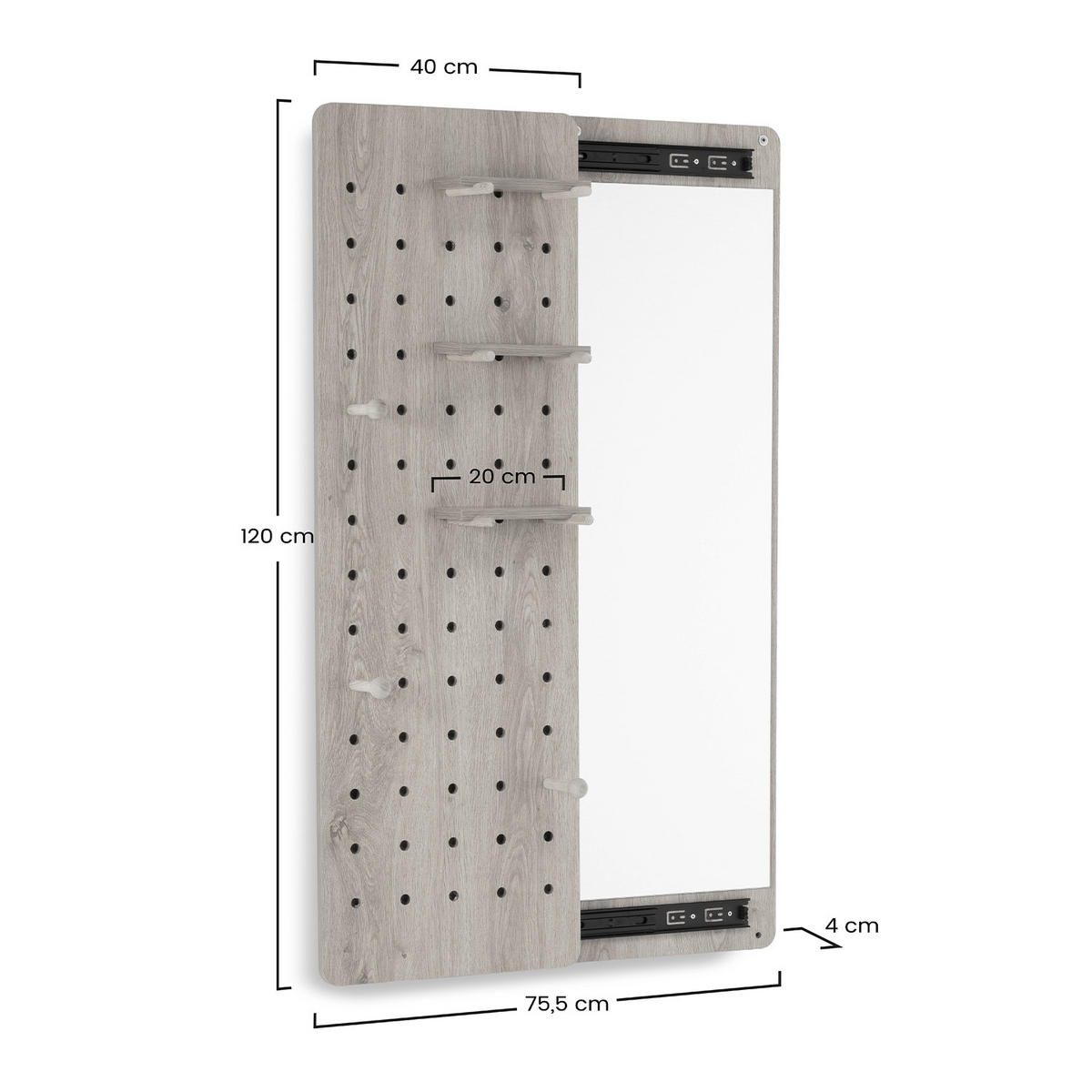 GARDEROBEN mit Spiegel Verona Eiche-Optik - Honigeiche, Holzwerkstoff (40/120/4cm) - VS Venta-stock