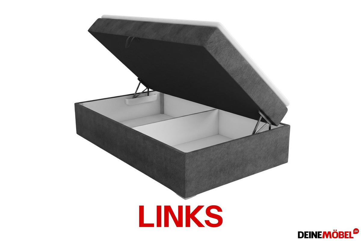 BOXBETT JUNG 3 100/200 Hellgrau H3 Öffnung links - Hellgrau, Holz/Holzwerkstoff (100/200cm) - Deine Möbel 24