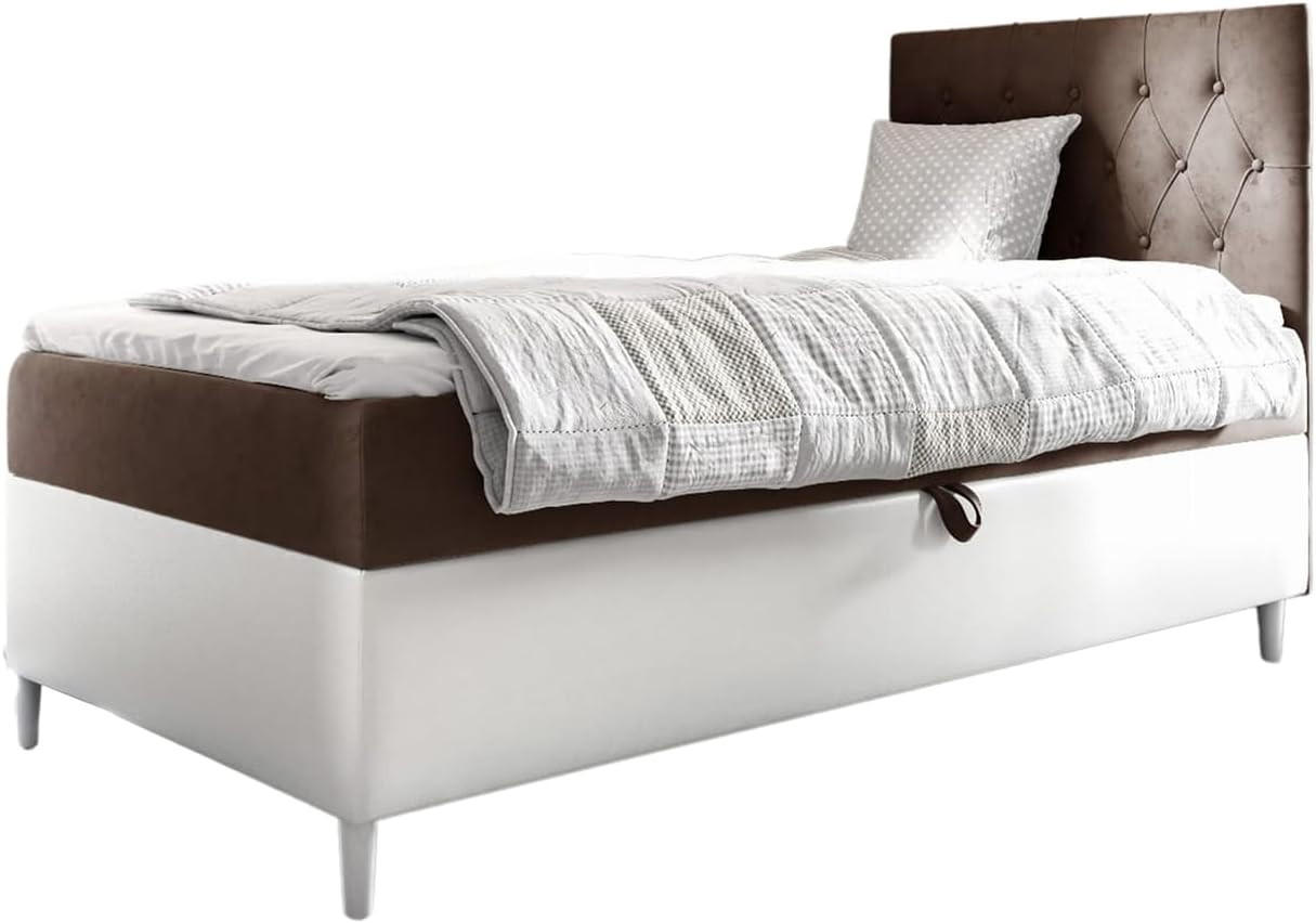 KINDERBETT FLIPPO 1 - Braun/Weiß, Holzwerkstoff (82/208cm) - Meblini