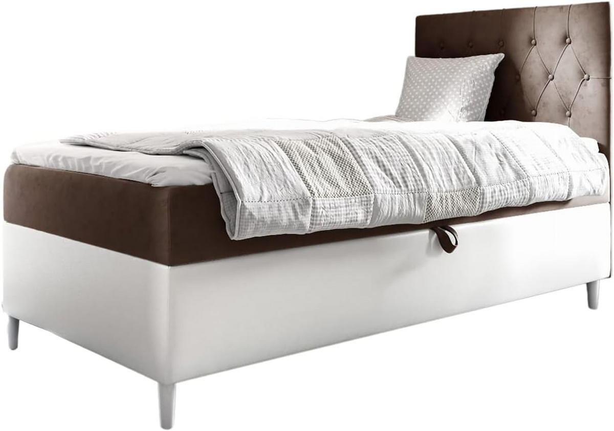 KINDERBETT FLIPPO 1 - Braun/Weiß, Holzwerkstoff (82/208cm) - Meblini