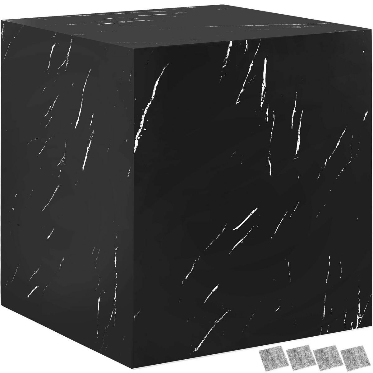 COUCHTISCH Lasley,45 x 45 x 50 cm,Marmor Optik schwarz - Schwarz, Holz (45/45/50cm) - tectake
