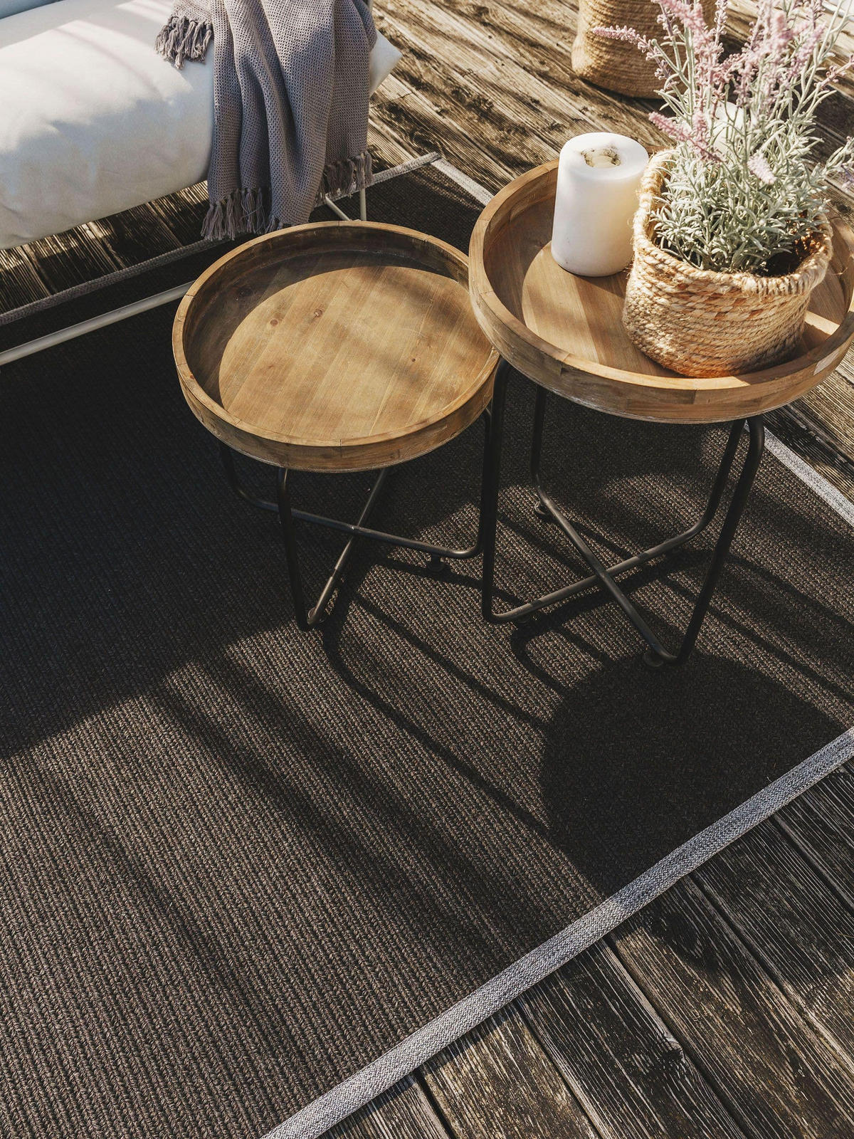 OUTDOORTEPPICH Nandi Schwarz 160x230 cm - Schwarz, Textil (160/230cm) - benuta Nest