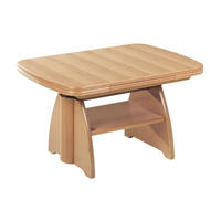 FUNKTIONSTISCH Calogera höhenverstellbar und ausziehbar 90(130,5) x 65 x 56-75 Couchtisch massiv Eiche - Braun, Holz (90/65/56cm) - 58aufmkessel