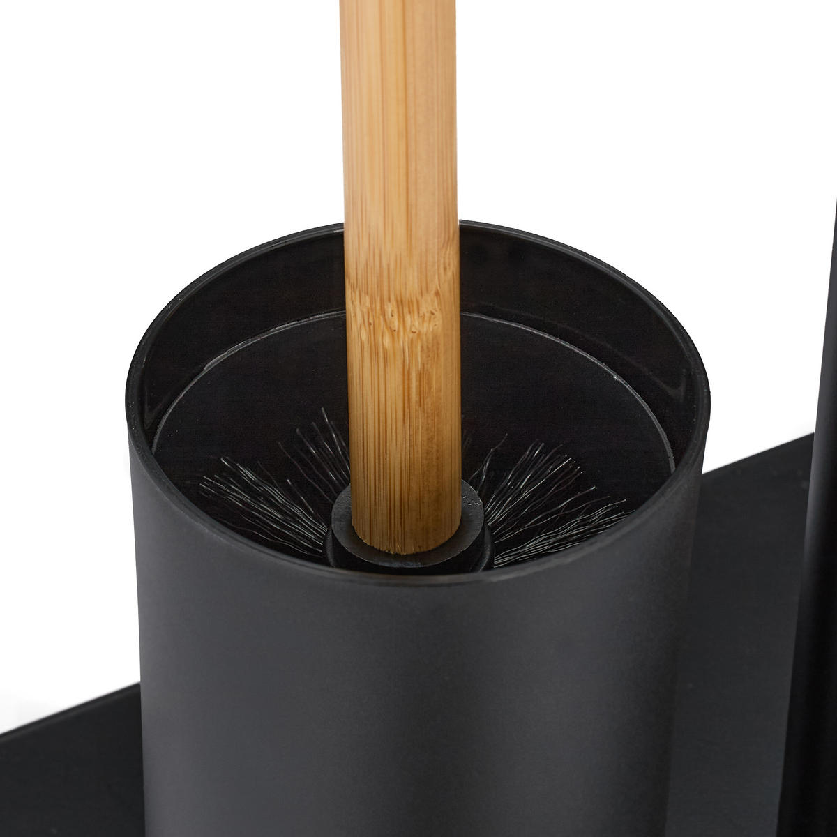 WC-GARNITUR - Schwarz, Holz/Kunststoff (30/65/20cm) - Relaxdays