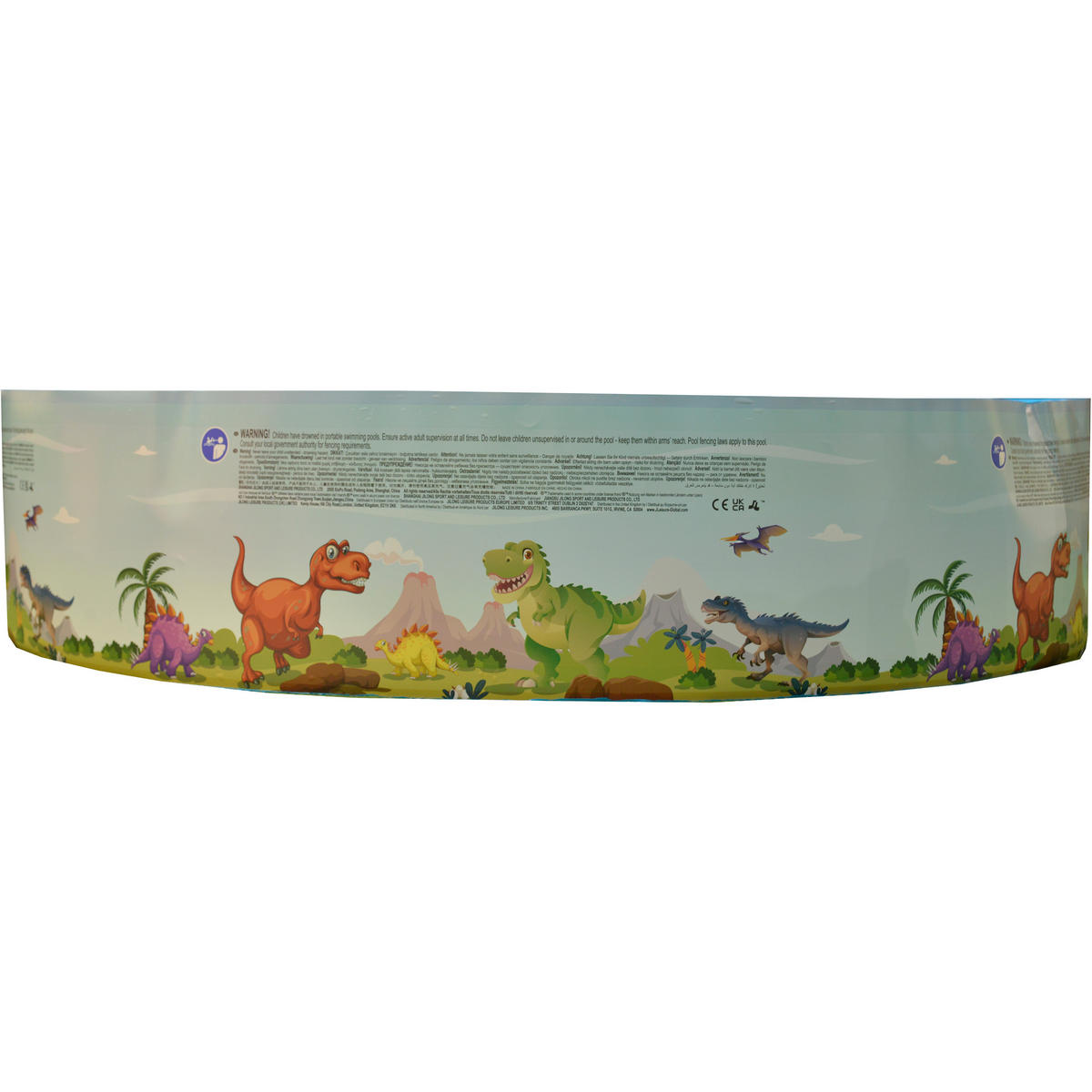 KINDERPOOL Dinosaurier Ø 240 x 46 cm Planschbecken Wand 1400 L - Multicolor, Kunststoff (240/240/46cm) - Avenli