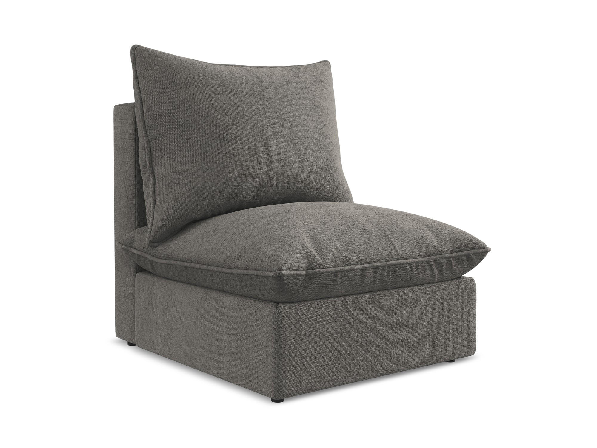 SOFAELEMENT Strukturstoff Grau - Dunkelgrau/Schwarz, Holzwerkstoff/Kunststoff (75/77/90cm) - Makamii