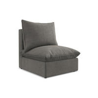 SOFAELEMENT Strukturstoff Grau - Dunkelgrau/Schwarz, Holzwerkstoff/Kunststoff (75/77/90cm) - Makamii